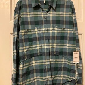 NWT free people plaid shirt.☃️